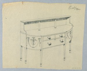 Conception pour buffet avec ornement néoclassique, octobre 1900