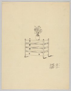 Conception pour table à trois niveaux avec vase et fleurs, 1900-1905 - Unbekannt