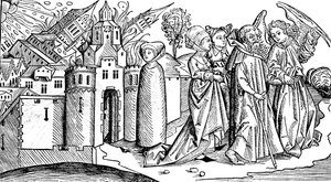 Destruction de Sodome et Gomorrhe par tremblement de terre, 1493