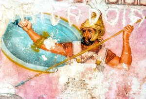 (détail) Sarcophage étrusque de Tarquinia, fin du IVe siècle av. J.-C.