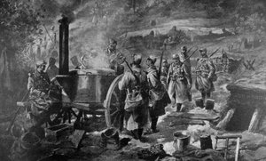 Distribution de soupe au front, 1915