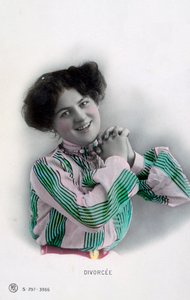 Divorce, carte postale française vintage, vers 1900