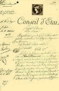 Projet de décret sur la forme et la composition du sceau impérial, 10 juillet 1804 - Unbekannt