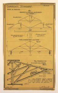 Dessin, Design pour une maison de masse opérationnelle conçue par Hector Guimard, construction de cadrage