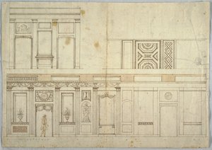 Dessin, Conception pour un intérieur, 1800-1820 - Unbekannt