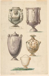 Dessin, Dessins pour des urnes dans le style antique, fin du XVIIIe siècle - Unbekannt