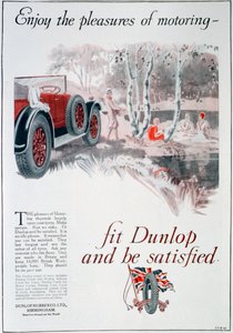Publicité pour les pneus Dunlop, 1925