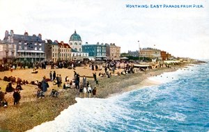 East Parade depuis la jetée, Worthing, Sussex, début du 20ème siècle