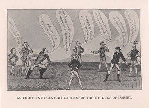 Edward Sackville 1591-1652, 4ème duc de Dorset, jouant au cricket, 18ème siècle 1912