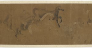 Huit chevaux et un palefrenier