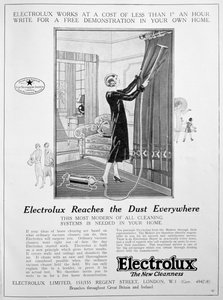 Publicité pour aspirateur Electrolux, 1924