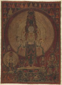 Bodhisattva de la compassion Avalokiteshvara à onze têtes et mille bras, vers 1500
