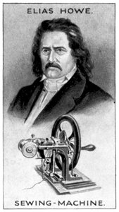 Elias Howe, pionnier américain de la machine à coudre, vers 1924