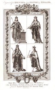 Rois anglais avec blasons, 18ème siècle