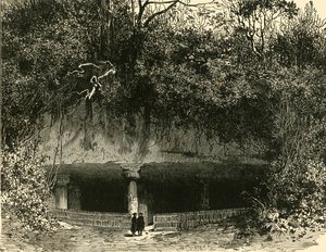 Entrée de la grotte à Elephanta, présidence de Bombay - Unbekannt