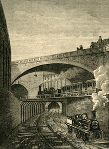 Entrée du Tunnel de Clerkenwell depuis Farringdon Street, vers 1876 - Unbekannt