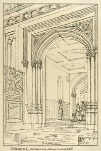 Entrée des différents tribunaux, Guildhall, Londres, juin 1815 - Unbekannt