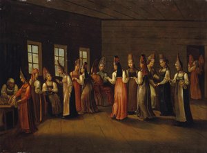 Fête de la veille du mariage dans une maison de marchands, premier quart du 19ème siècle - Unbekannt