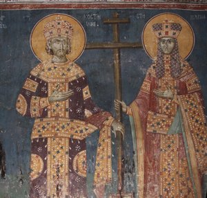 Exaltation de la Croix. Saints Constantin le Grand et Hélène, 1321-1322