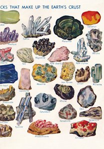 Exemples des différentes roches qui composent la croûte terrestre, 1935
