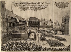 Exécution de 27 chefs protestants sur la place de la Vieille Ville à Prague le 21 juin 1621, 1621 - Unbekannt