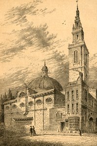 Extérieur de St. Stephens, Walbrook, en 1700, 1897