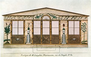Peinture de façade de la pharmacie Langlois, Paris, France, 1928