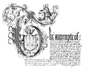 Fac-similé du livre de comptes de la Compagnie des Tonneliers, 1576, 1893