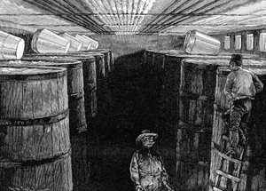 Cave de fermentation dans une brasserie américaine, 1885 - Unbekannt