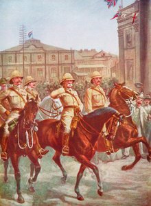Le maréchal Roberts levant le siège de Kimberley, guerre des Boers, Afrique du Sud, 1900