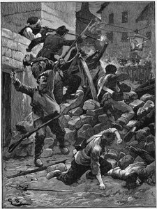Combats aux barricades, La Monarchie de Juillet, France, 1848 vers 1885 - Unbekannt