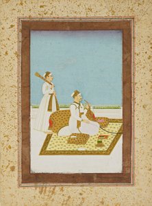 Figure sur une terrasse avec un hookah, 18e-19e siècle