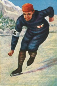 Patineur de vitesse finlandais Clas Thunberg, 1928