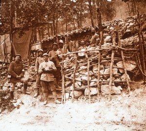Poste de premiers secours, Argonne, nord de la France, vers 1914-1918
