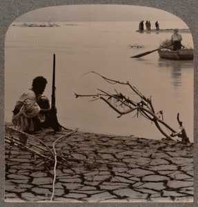 Pêcheurs près de la mer Morte : montrant des fissures sur le rivage, vers 1900 - Unbekannt