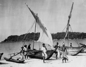 Bateaux de pêche, Trincomalee, Ceylan, 1945 - Unbekannt