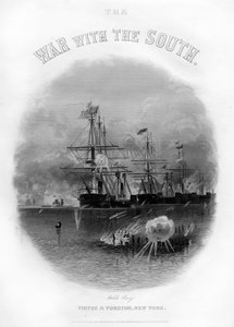 Flotte passant le fort et les obstructions, Bataille de la baie de Mobile, 5 août 1864, 1862-1867