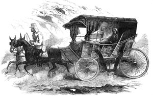 Florence Nightingale dans sa calèche en Crimée, 1856