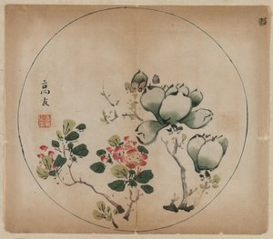 Magnolia en fleurs et fleurs de pêcher, 1368-1644 - Unbekannt