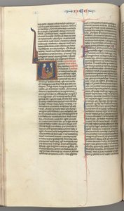 Fol. 178v, Néhémie, initiale historiée V, Néhémie présentant la coupe d