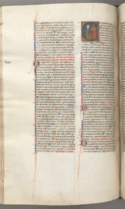 Fol. 227v, Psaume 80, initiale historiée E, David frappant un carillon d