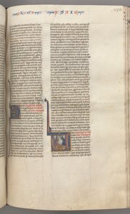 Fol. 273r, Isaïe, initiale historiée V, le martyre d