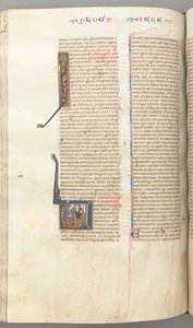 Fol. 292v, Jérémie, initiale historiée V, la lapidation de Jérémie, c. 1275-1300 - Unbekannt