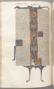 Fol. 391v, Matthieu, initiale historiée en pied L, l