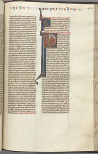 Fol. 452r, Philippiens, initiale historiée P, Paul debout avec une épée et un parchemin, parlant à t - Unbekannt