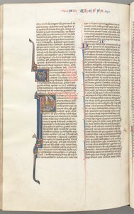 Fol. 454v, Thessaloniciens I, initiale historiée P, Paul assis avec une épée et un livre, vers 1275-1300 - Unbekannt