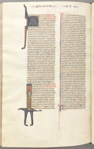 Fol. 476v, Jacques, initiale historiée I, Jacques debout avec un parchemin, vers 1275-1300 - Unbekannt