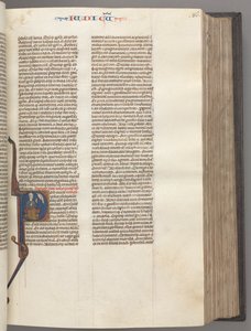 Juges, initiale historiée R, Juda assis avec un livre parlant à Dieu - Unbekannt