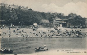 Folkestone. La plage et les ascenseurs, fin 19ème-début 20ème siècle - Unbekannt