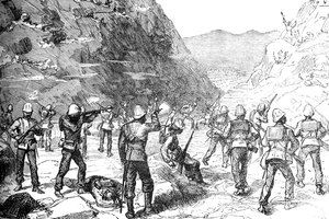 Partie de fourrage du 67e attaquée par les Afghans, 9 novembre 1879, vers 1880